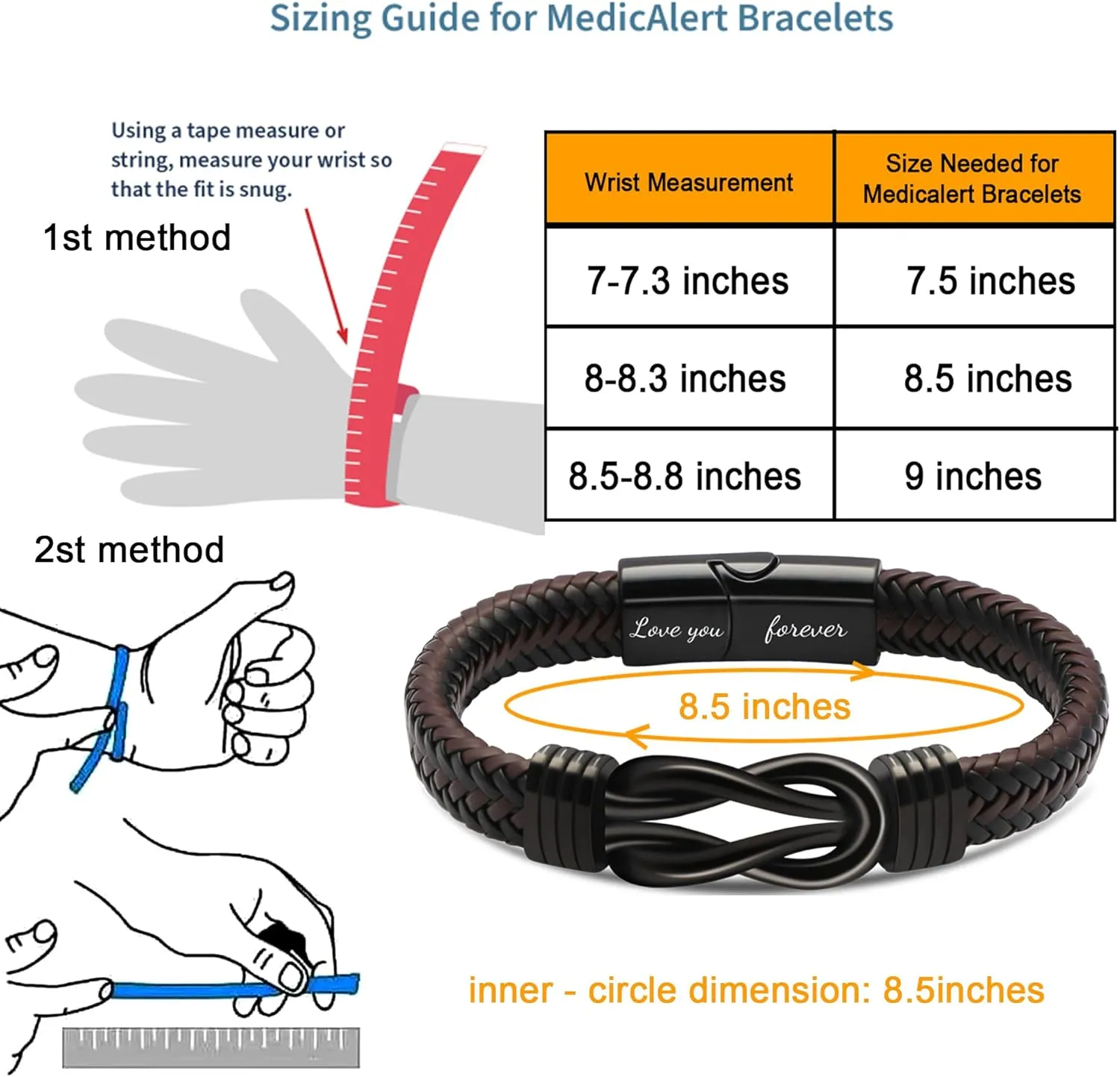 ???????? ???????????????? ?????????? ?????? ?????? Brown Braided Leather Stainless Steel Infinity Bracelets Lettering Love You Forever Gifts for Son Grandson Husband Boyfriend Brother Always Linked Together