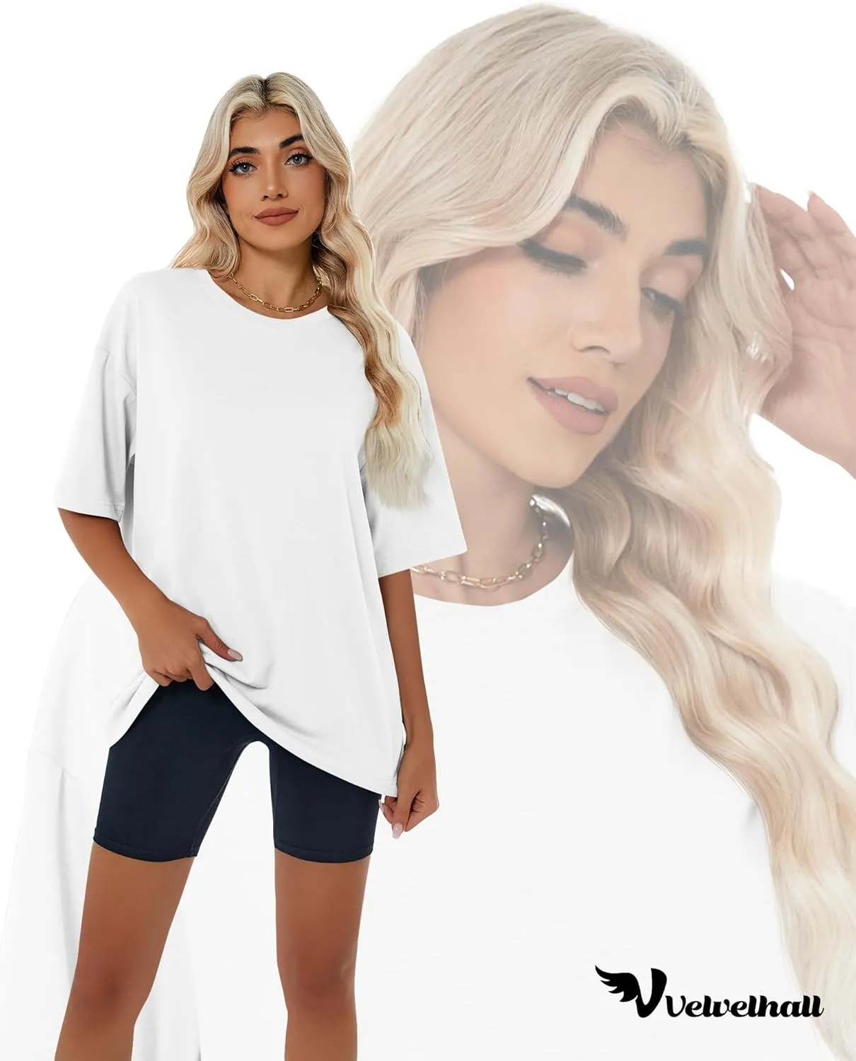 3 Pack Womens Oversized T Shirts Loose Fit Crewneck Cotton Short Sleeve Casual Tops Baggy Summer Workout Basic Tee