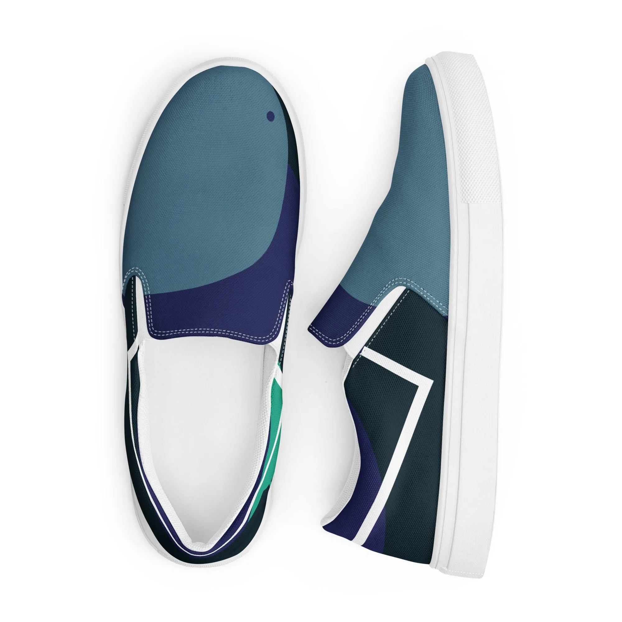 ARTIST Men's Slip-On Canvas Shoes (Blue Shades)