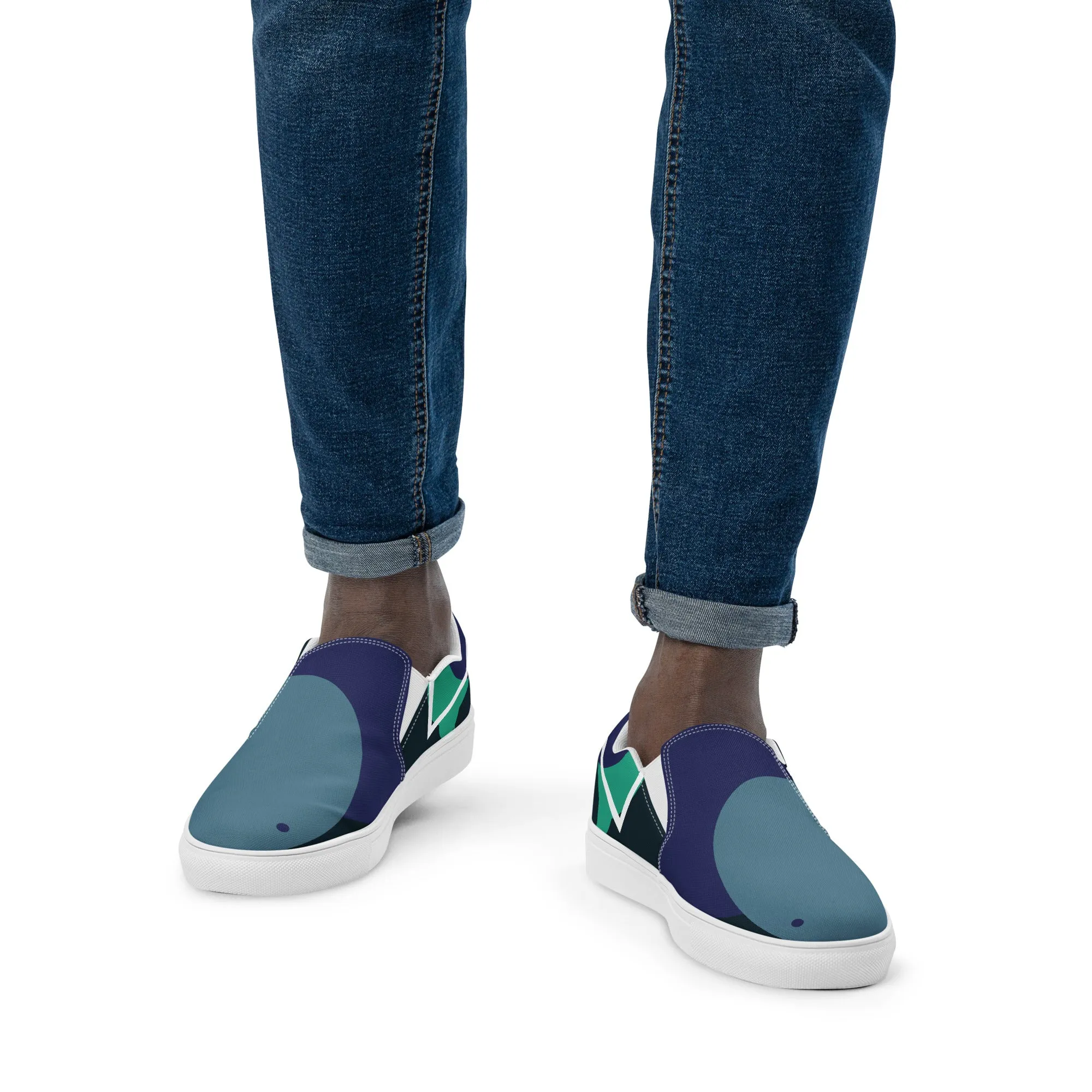 ARTIST Men's Slip-On Canvas Shoes (Blue Shades)