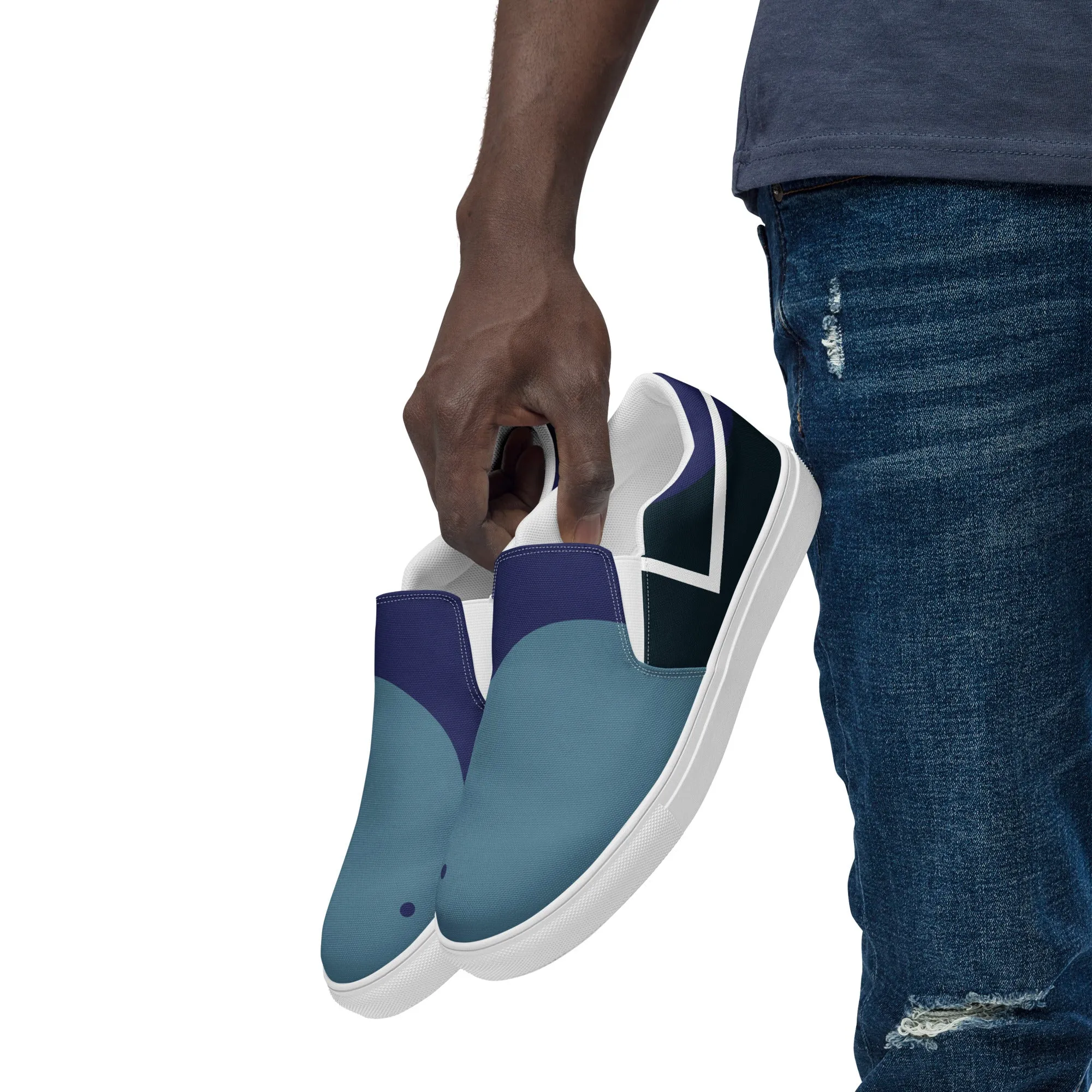 ARTIST Men's Slip-On Canvas Shoes (Blue Shades)