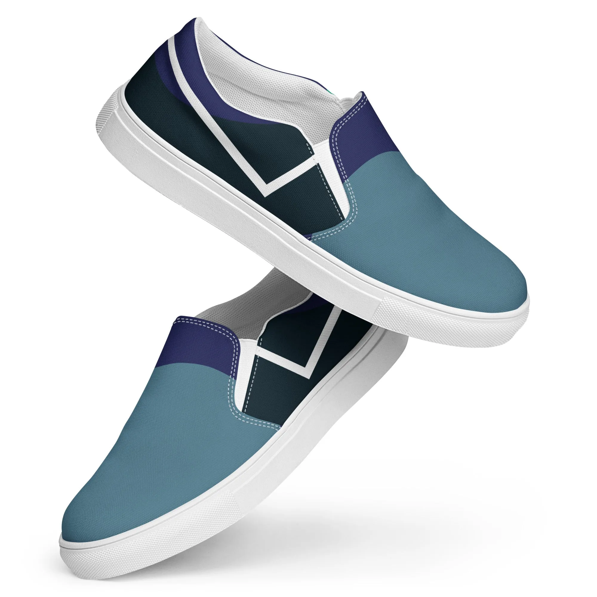 ARTIST Men's Slip-On Canvas Shoes (Blue Shades)