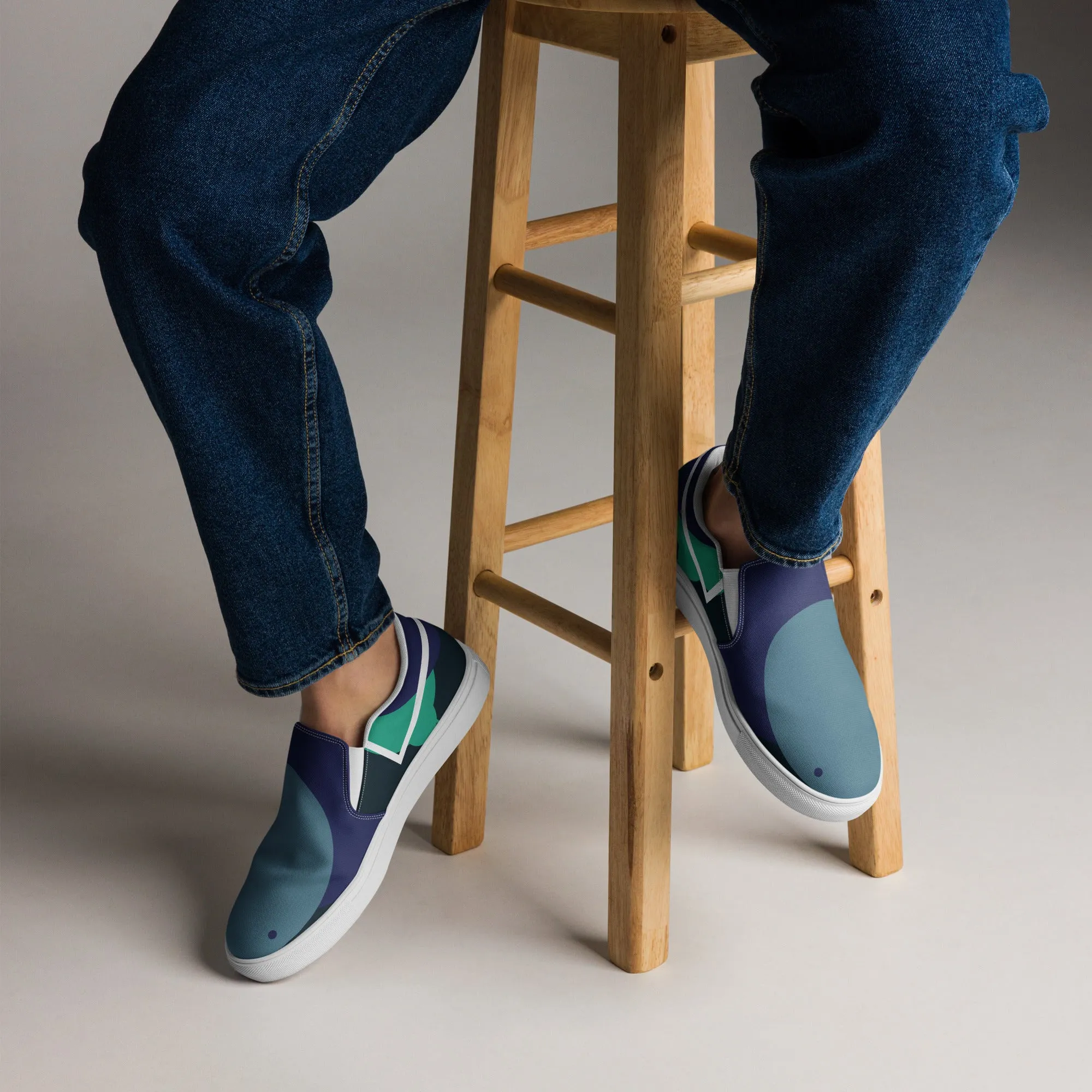 ARTIST Men's Slip-On Canvas Shoes (Blue Shades)