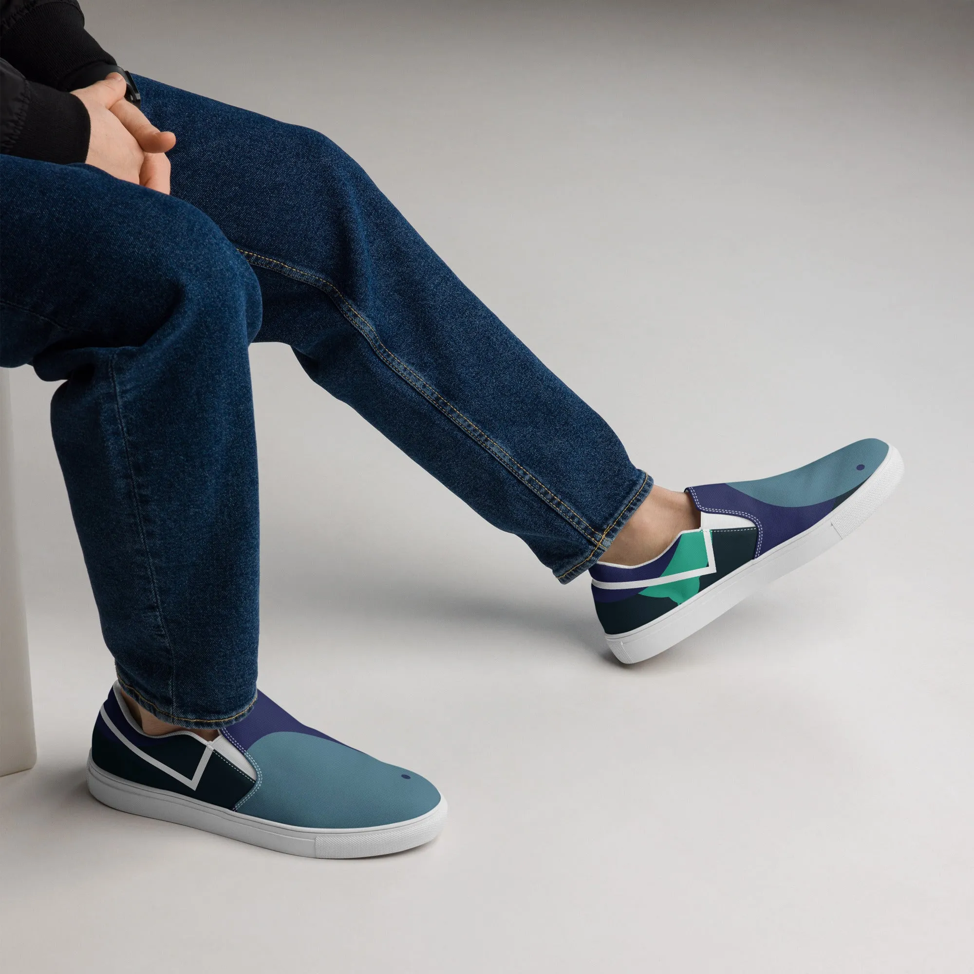 ARTIST Men's Slip-On Canvas Shoes (Blue Shades)