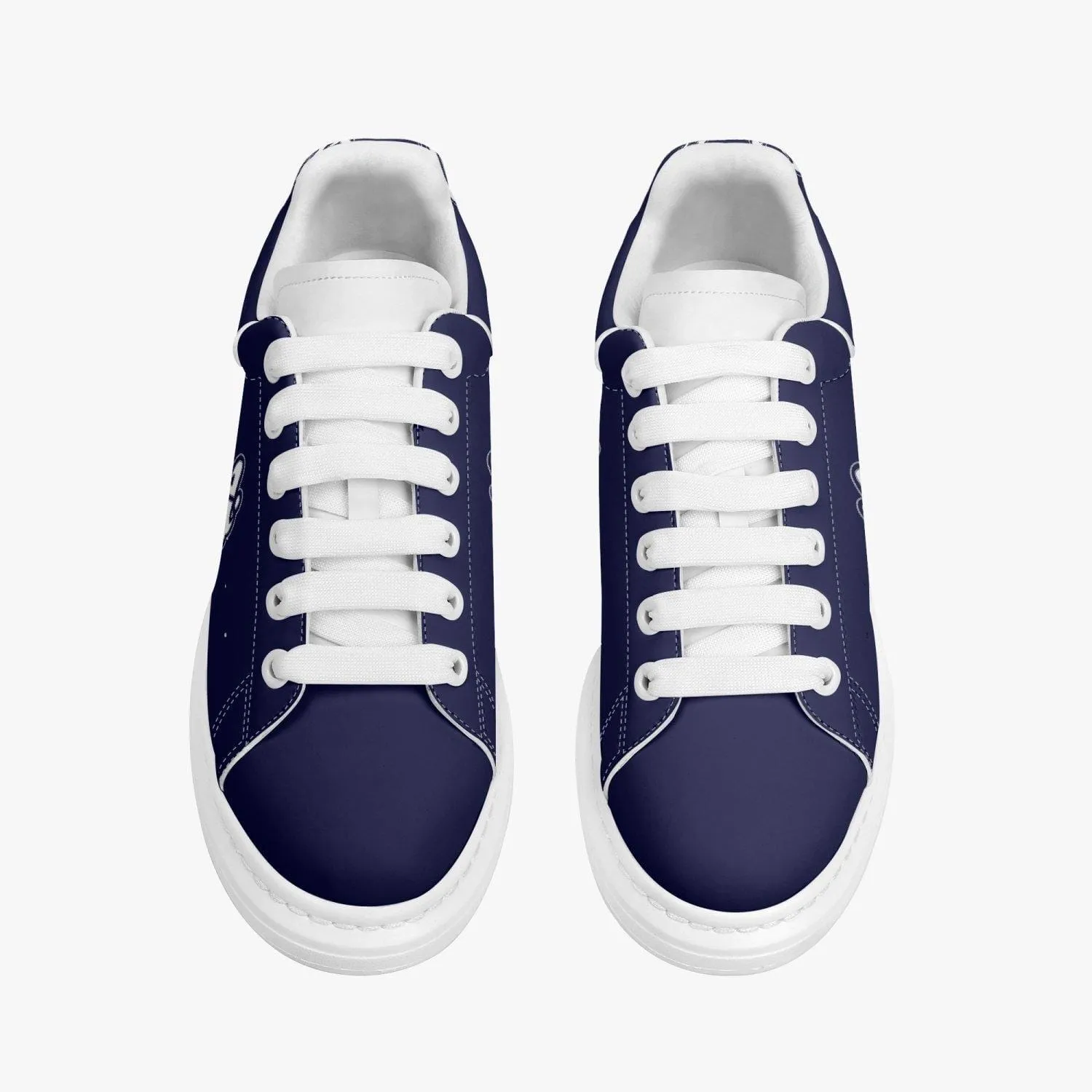 ATHLETIC APPARATUS NAVY BLUE LIFESTYLE LOW-TOP LEATHER SNEAKERS