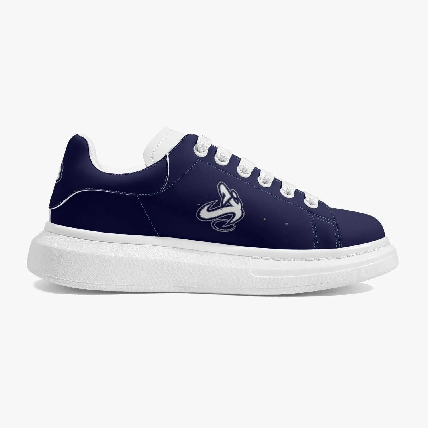 ATHLETIC APPARATUS NAVY BLUE LIFESTYLE LOW-TOP LEATHER SNEAKERS