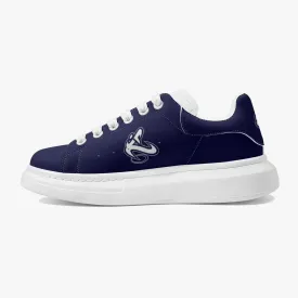 ATHLETIC APPARATUS NAVY BLUE LIFESTYLE LOW-TOP LEATHER SNEAKERS