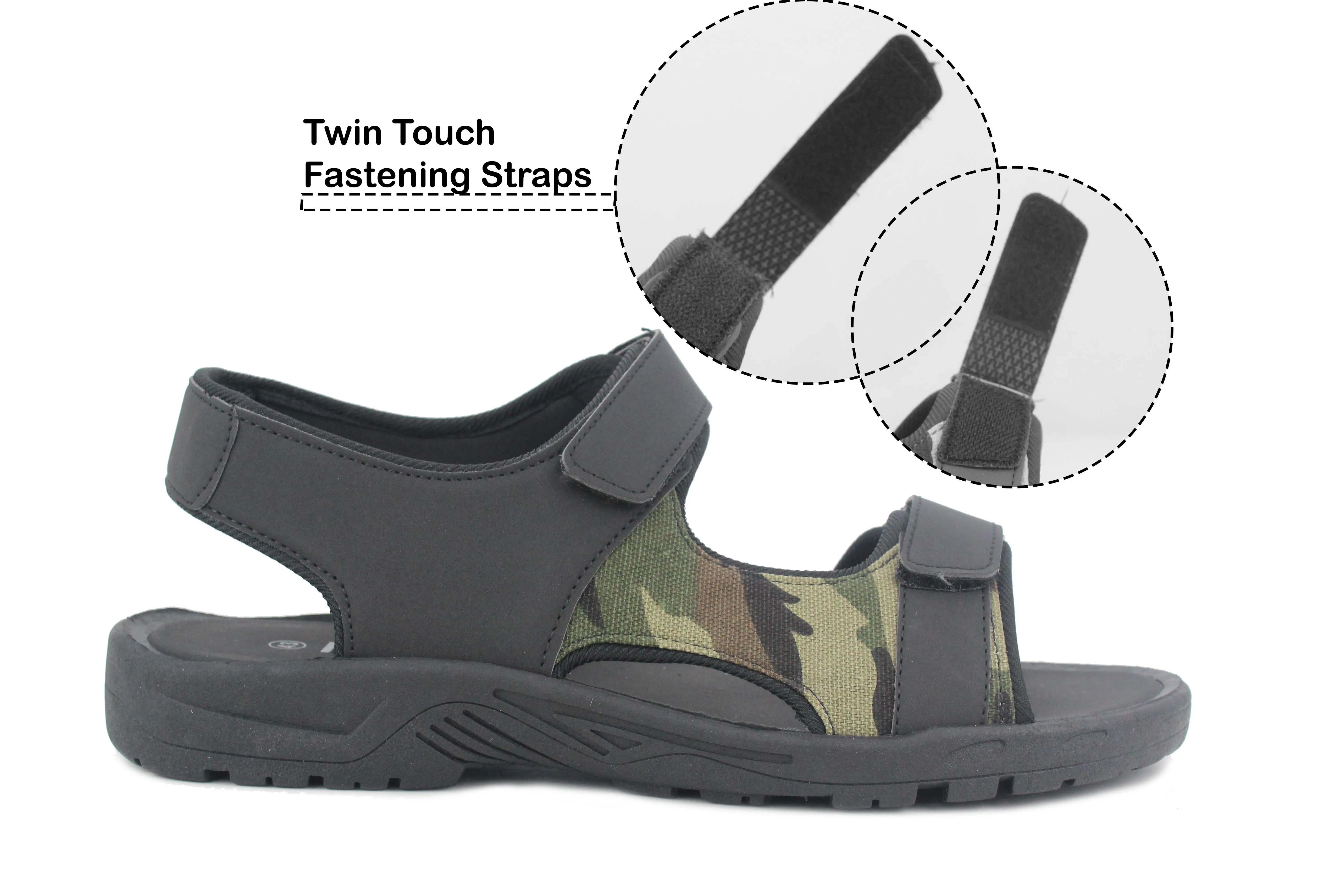 B204220 Mens Trekking Sports Sandals in Black