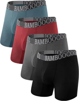 BAMBOO COOL Men's 360?? Breathable Mesh Underwear Moisture-Wicking Boxer Briefs Cooling Performance,Multipack