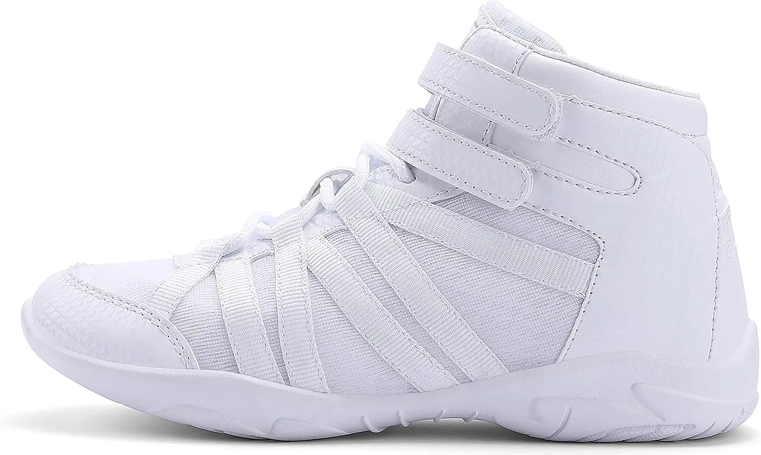 BAXINIER Girls White High Top Cheerleading Shoes Lightweight Youth Cheer Competition Sneakers Training Dance Tennis Shoes