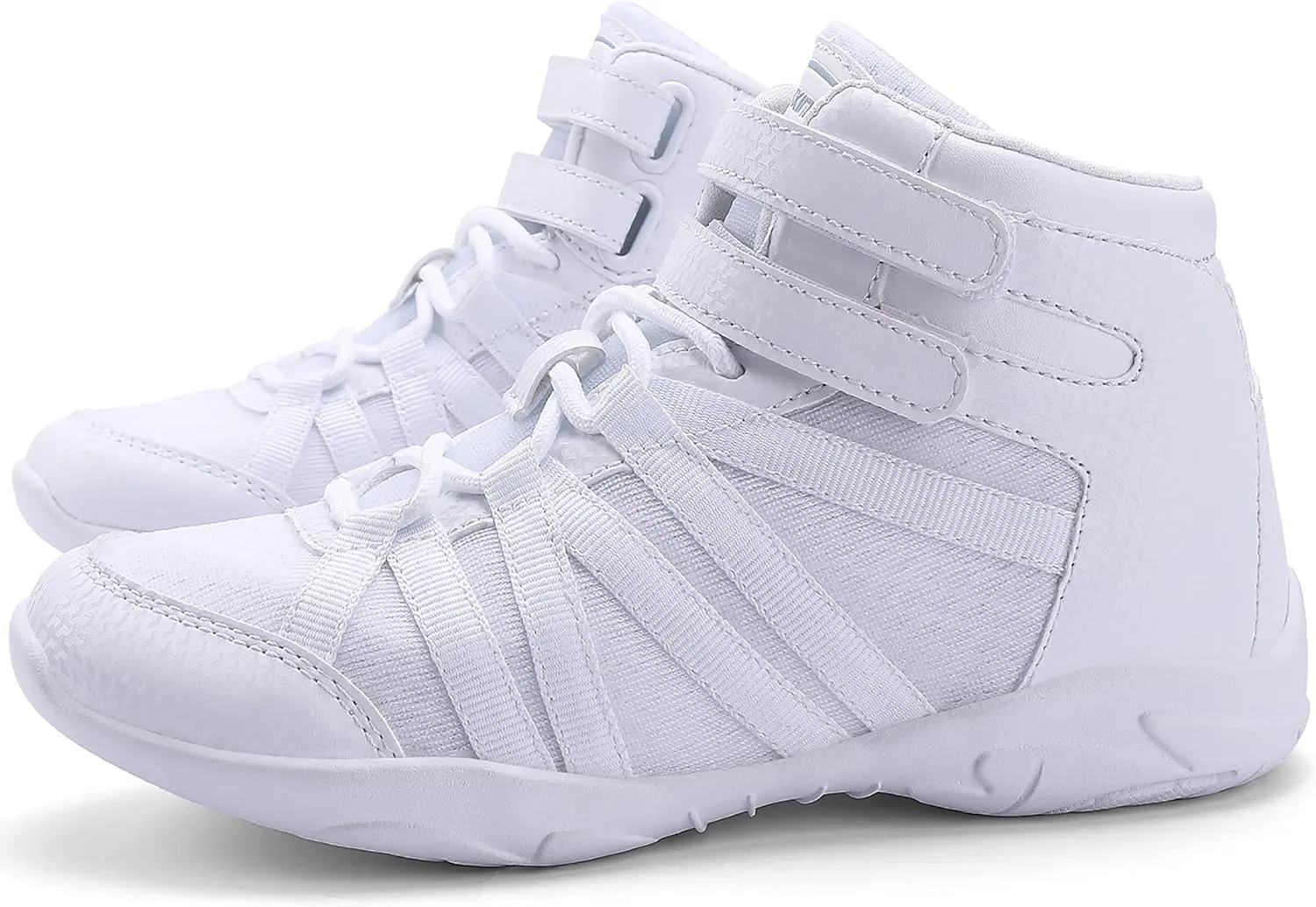 BAXINIER Girls White High Top Cheerleading Shoes Lightweight Youth Cheer Competition Sneakers Training Dance Tennis Shoes
