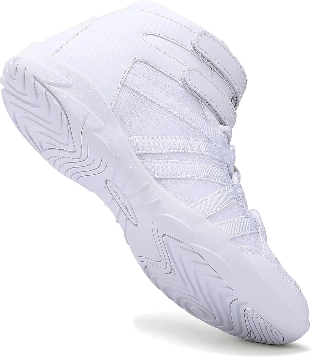 BAXINIER Girls White High Top Cheerleading Shoes Lightweight Youth Cheer Competition Sneakers Training Dance Tennis Shoes