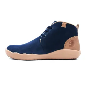 Bilbao Deep Blue Cow Suede Lace-up Boots Men