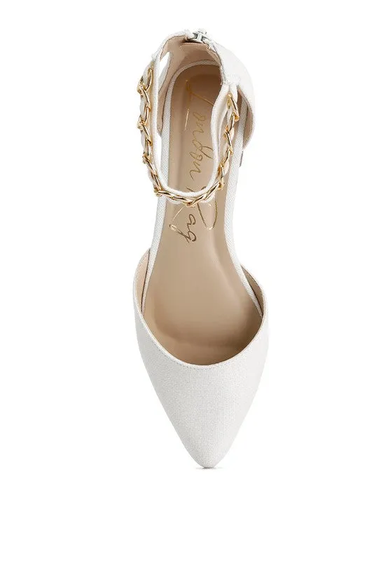 Buqisi Chain Embellished Flat Sandals