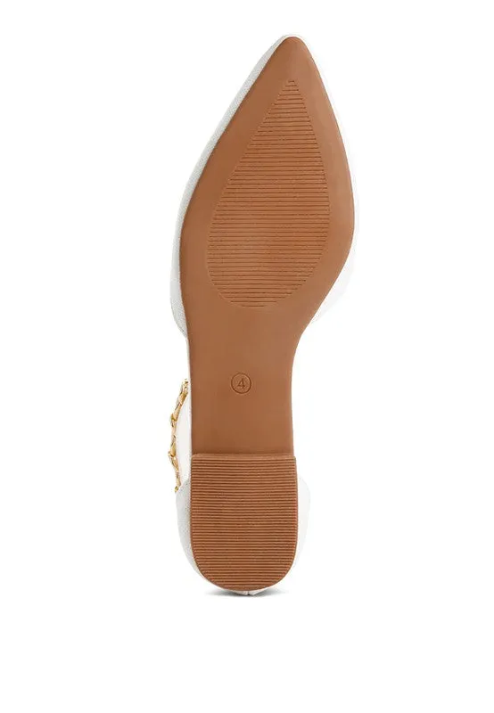 Buqisi Chain Embellished Flat Sandals