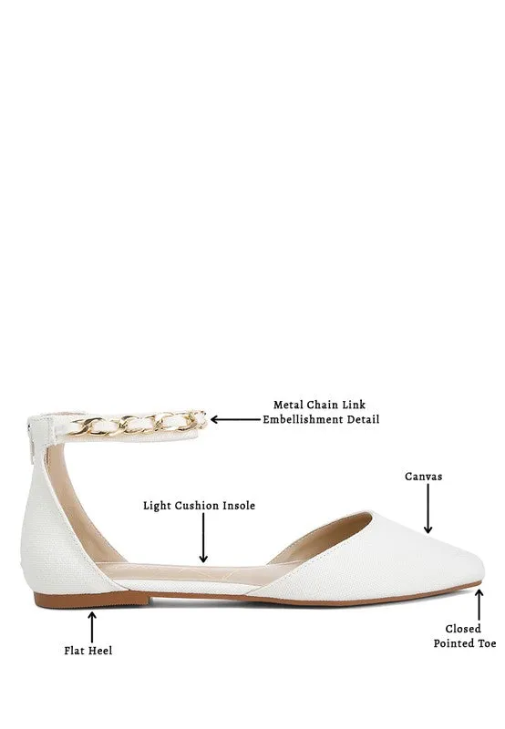 Buqisi Chain Embellished Flat Sandals