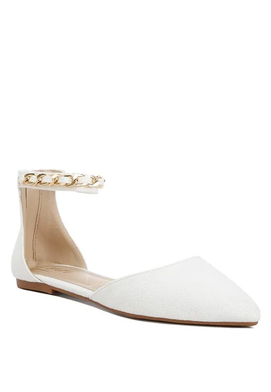 Buqisi Chain Embellished Flat Sandals