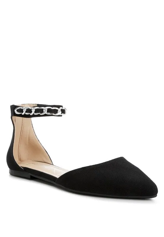 Buqisi Chain Embellished Flat Sandals