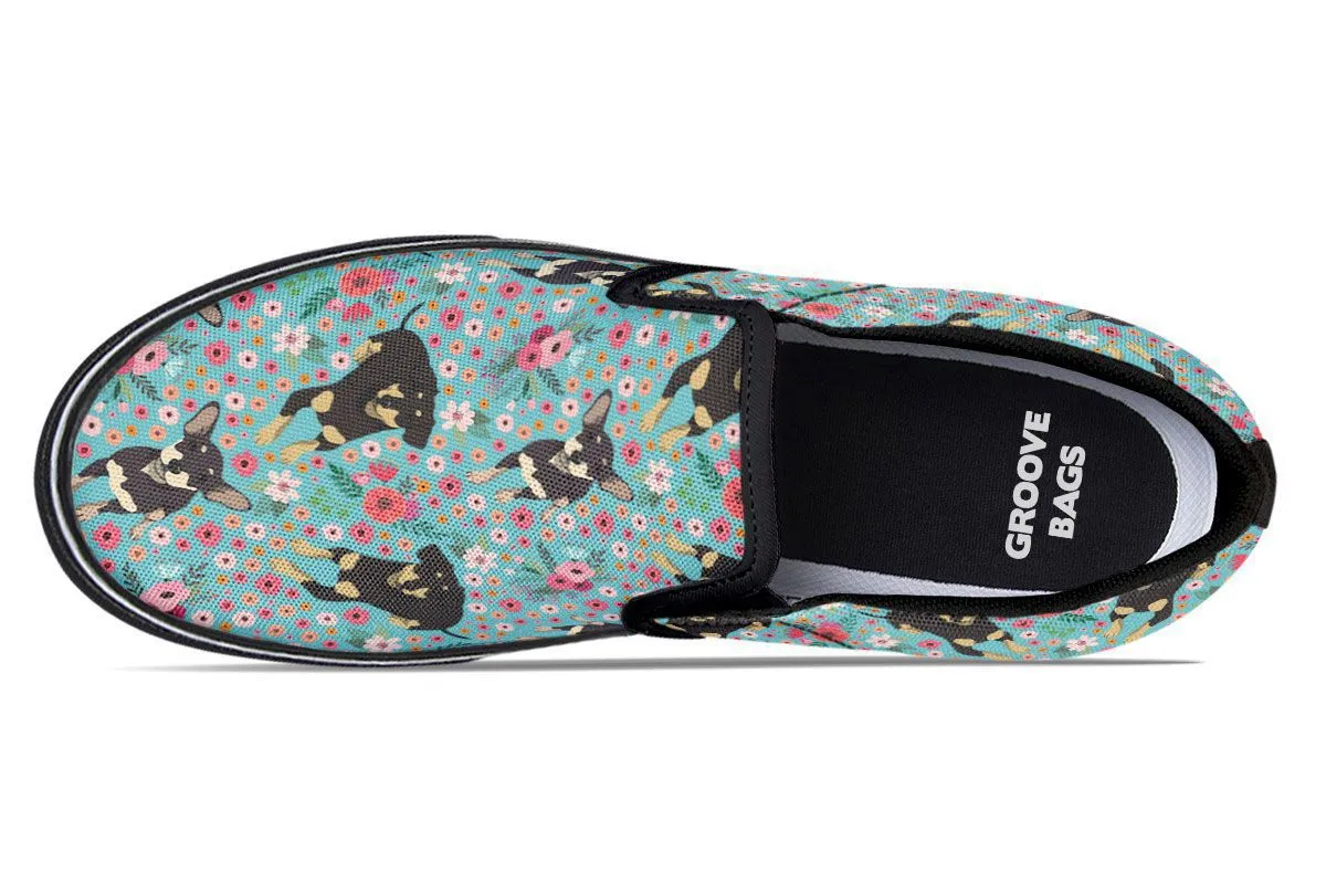 Chiweenie Flower Slip-On Shoes