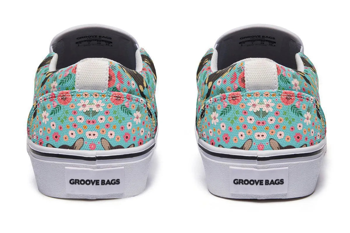 Chiweenie Flower Slip-On Shoes