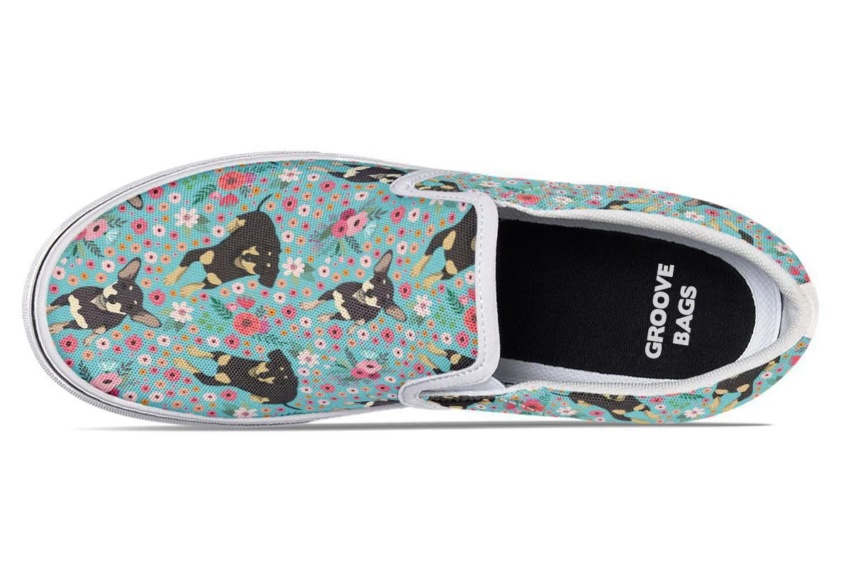 Chiweenie Flower Slip-On Shoes