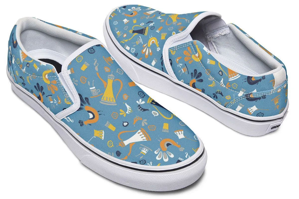 Coffee Chicken Slip-On Shoes