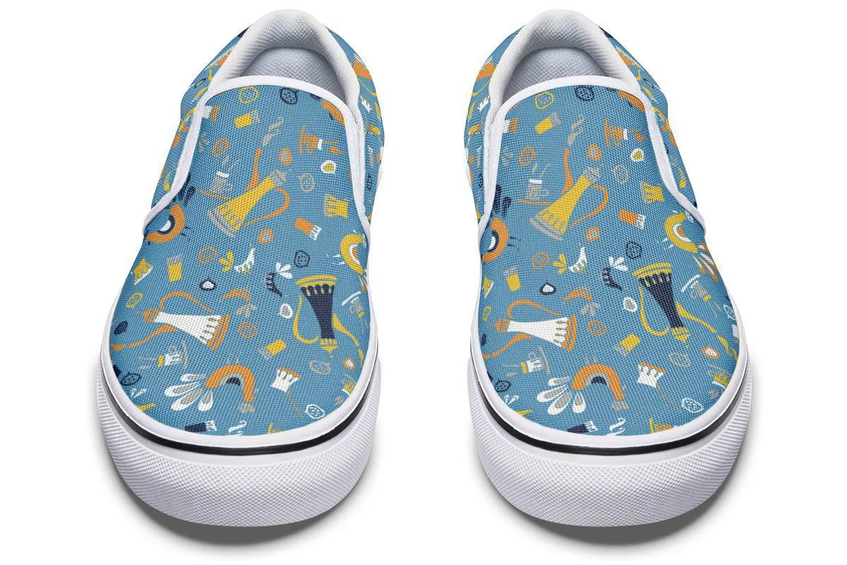 Coffee Chicken Slip-On Shoes