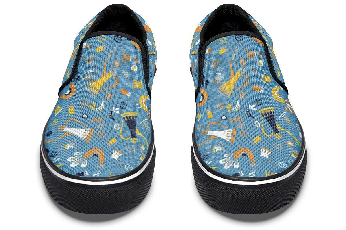 Coffee Chicken Slip-On Shoes
