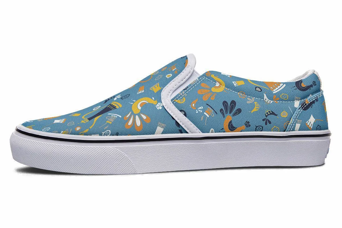 Coffee Chicken Slip-On Shoes