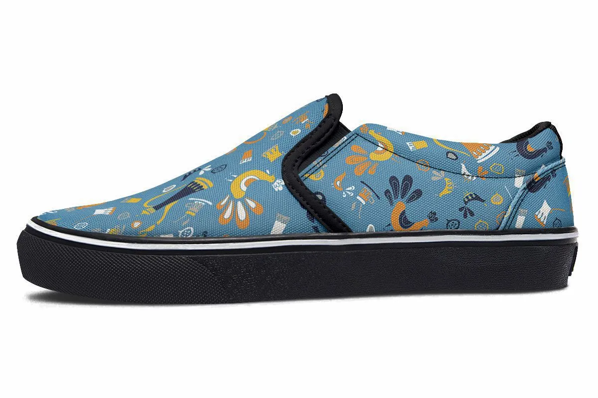 Coffee Chicken Slip-On Shoes