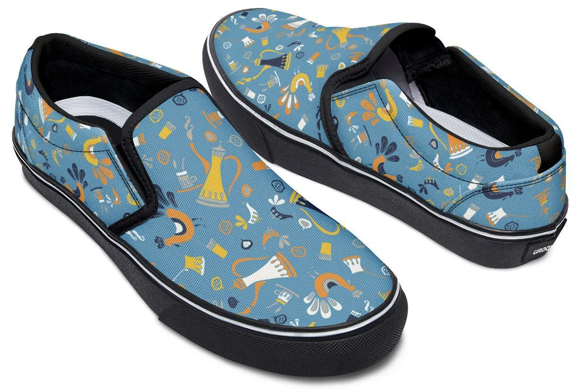 Coffee Chicken Slip-On Shoes