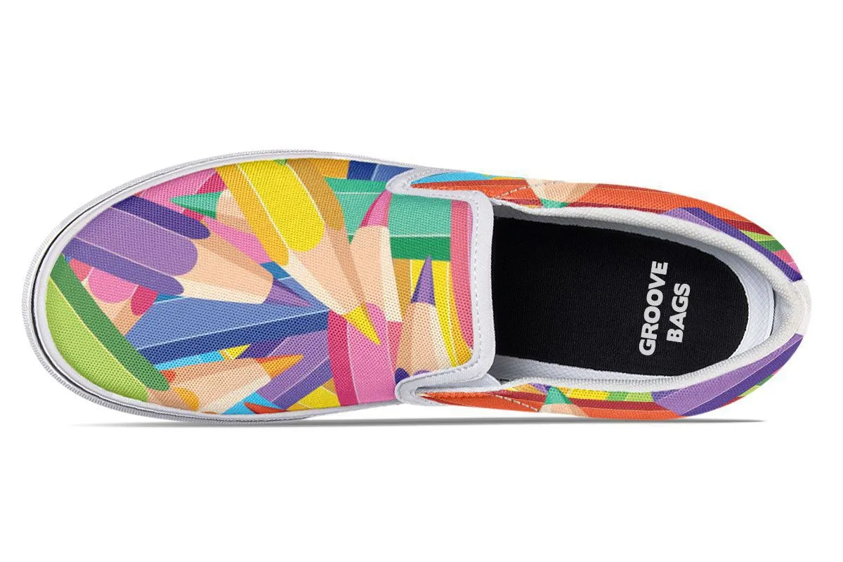Colorful Pencils Slip-On Shoes