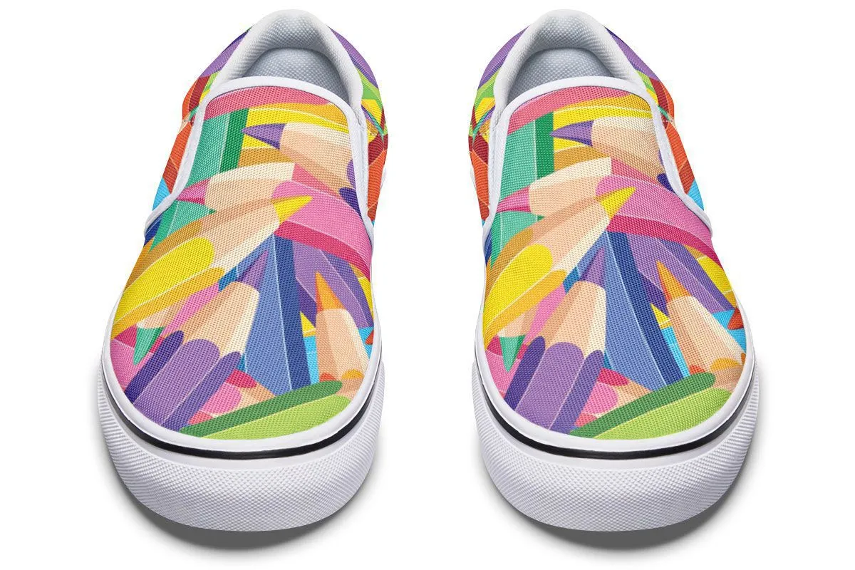 Colorful Pencils Slip-On Shoes