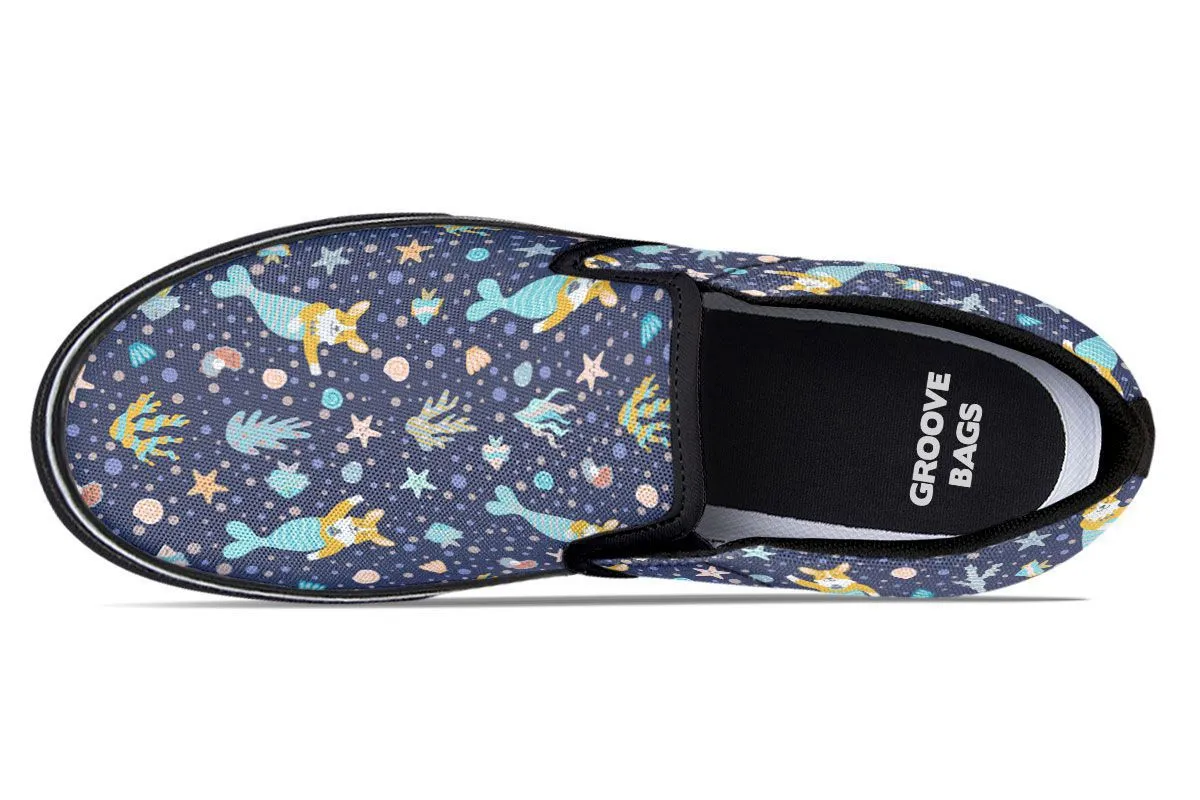Corgi Mermaid Slip-On Shoes