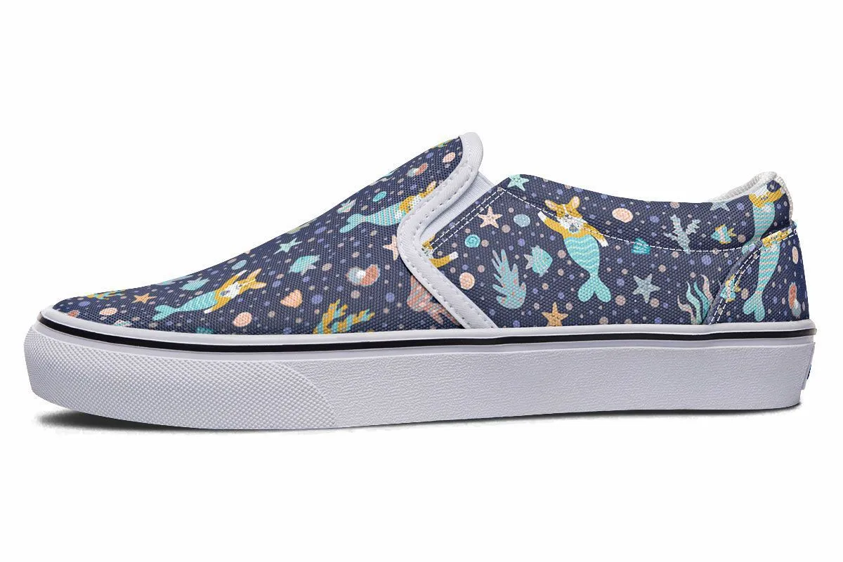 Corgi Mermaid Slip-On Shoes