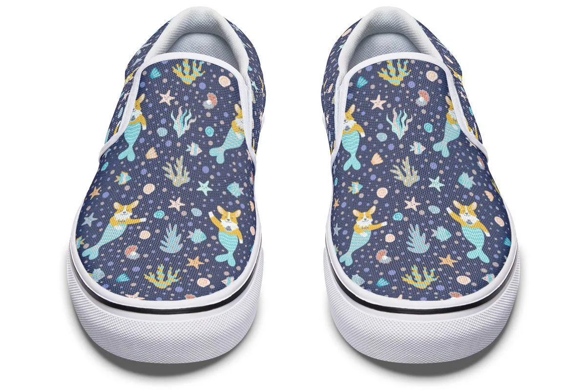 Corgi Mermaid Slip-On Shoes