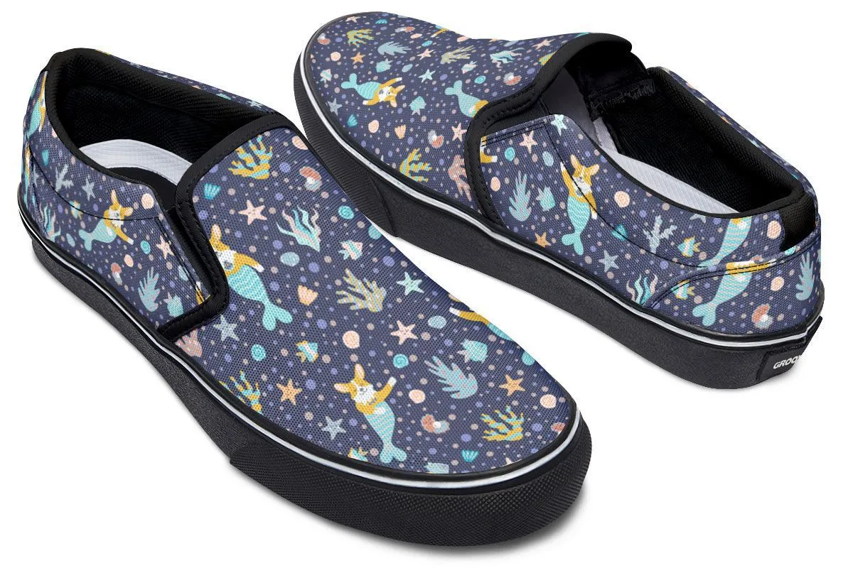Corgi Mermaid Slip-On Shoes