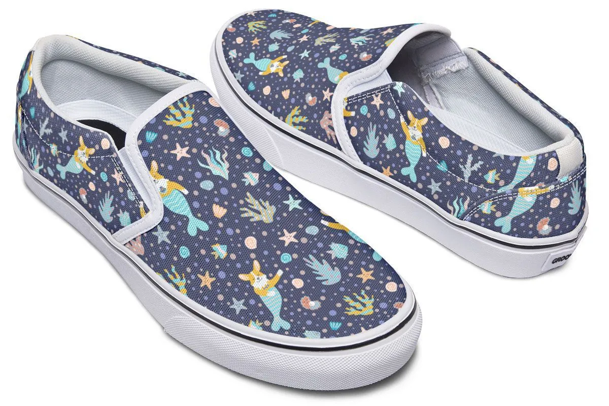 Corgi Mermaid Slip-On Shoes