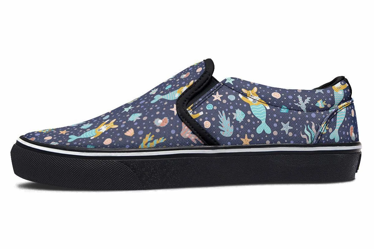 Corgi Mermaid Slip-On Shoes