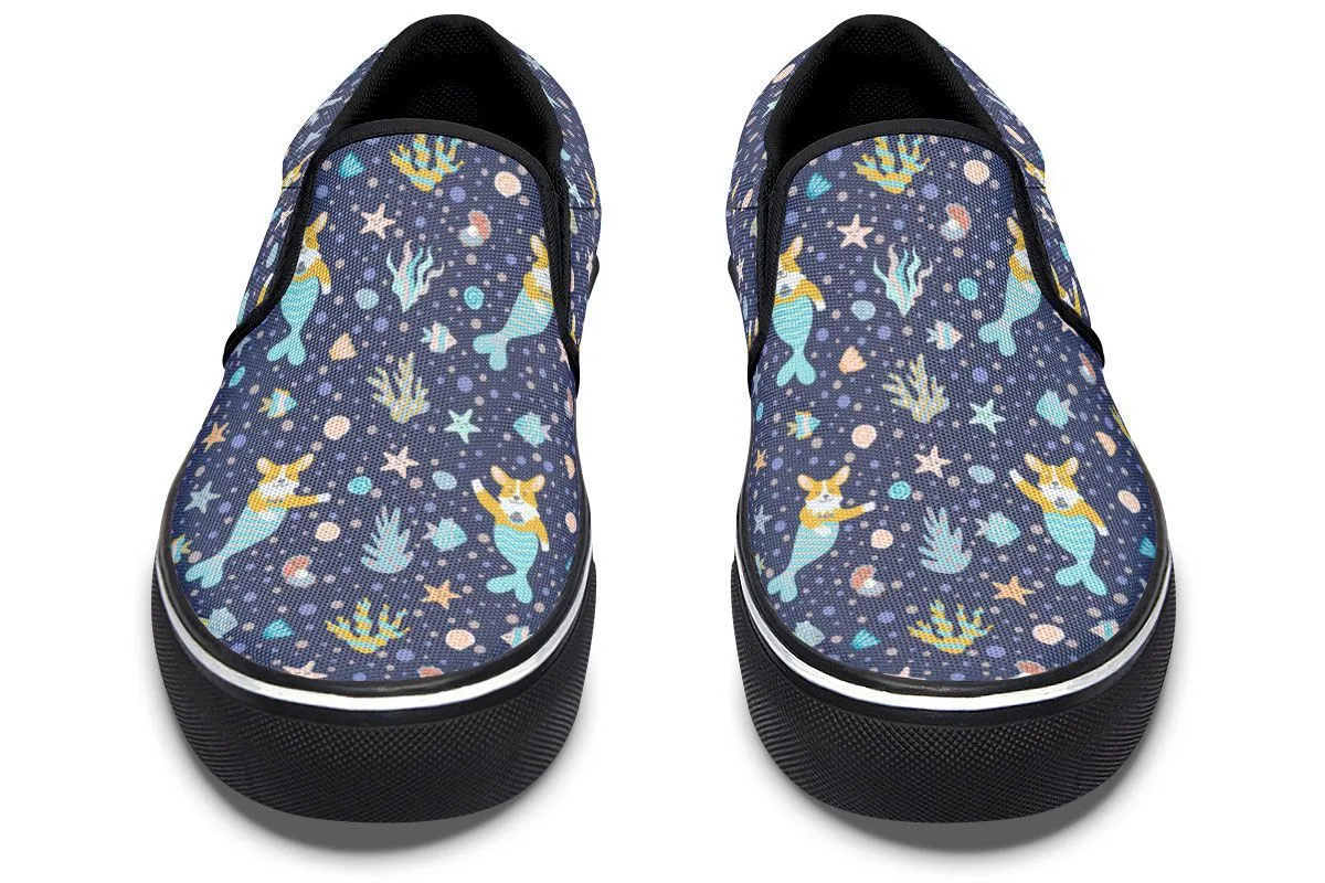 Corgi Mermaid Slip-On Shoes