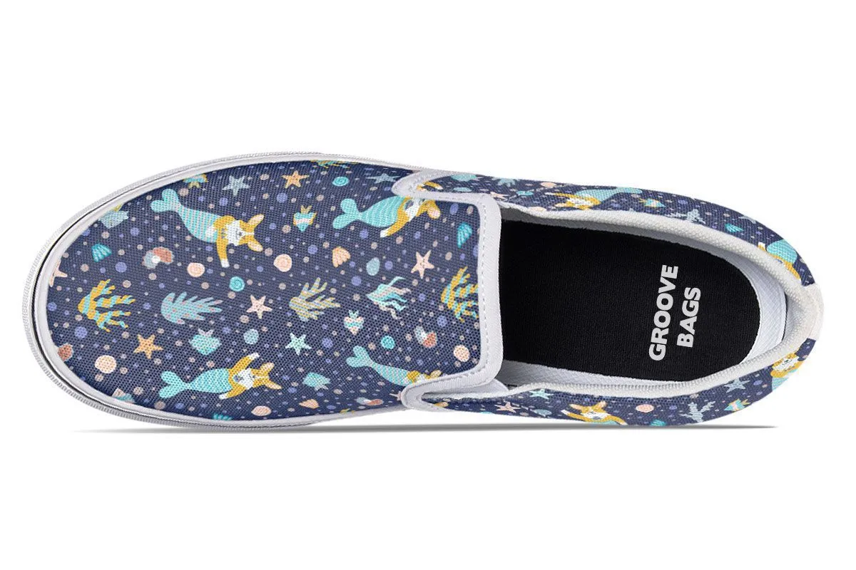 Corgi Mermaid Slip-On Shoes