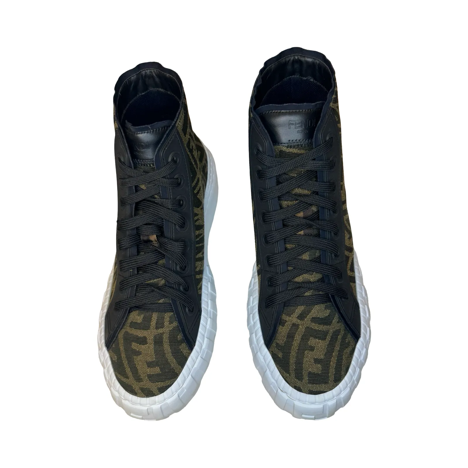 FENDI “FF” VERTIGO MOTIF HIGH-TOP SNEAKER