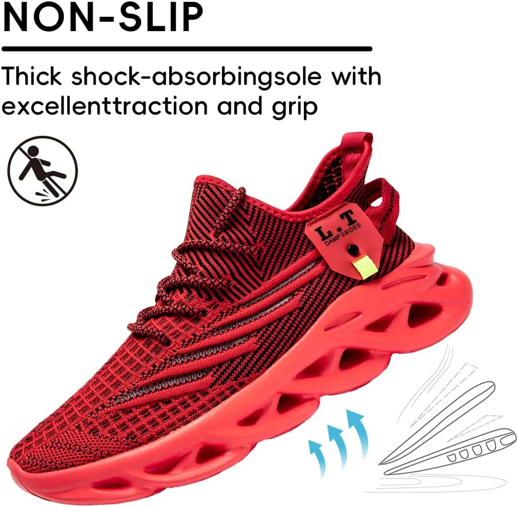 FUJEAK Mens Running Walking Tennis Shoes Mens Casual Fashion Gym Hiking Shoes for Men Sneakers Work Breathable Comfortable Lightweight