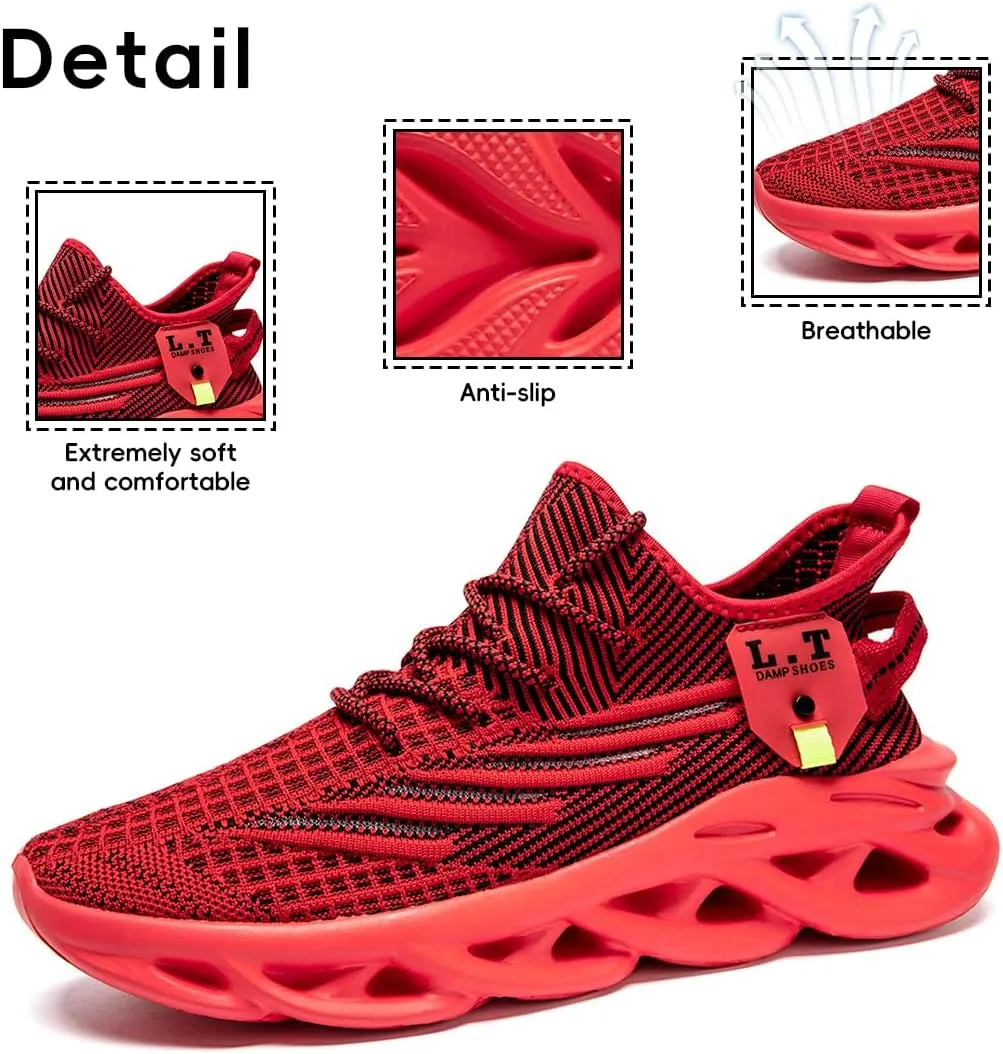 FUJEAK Mens Running Walking Tennis Shoes Mens Casual Fashion Gym Hiking Shoes for Men Sneakers Work Breathable Comfortable Lightweight