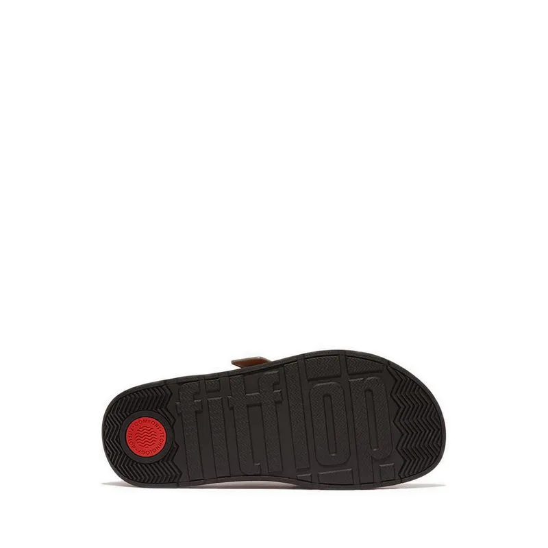 Gen-Ff Buckle Two-Bar Leather Slides - Timberwolf