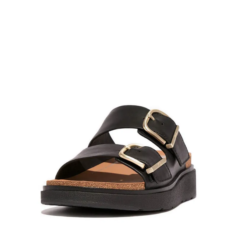 Gen-FF Wo Buckle Two-Bar Leather Slides