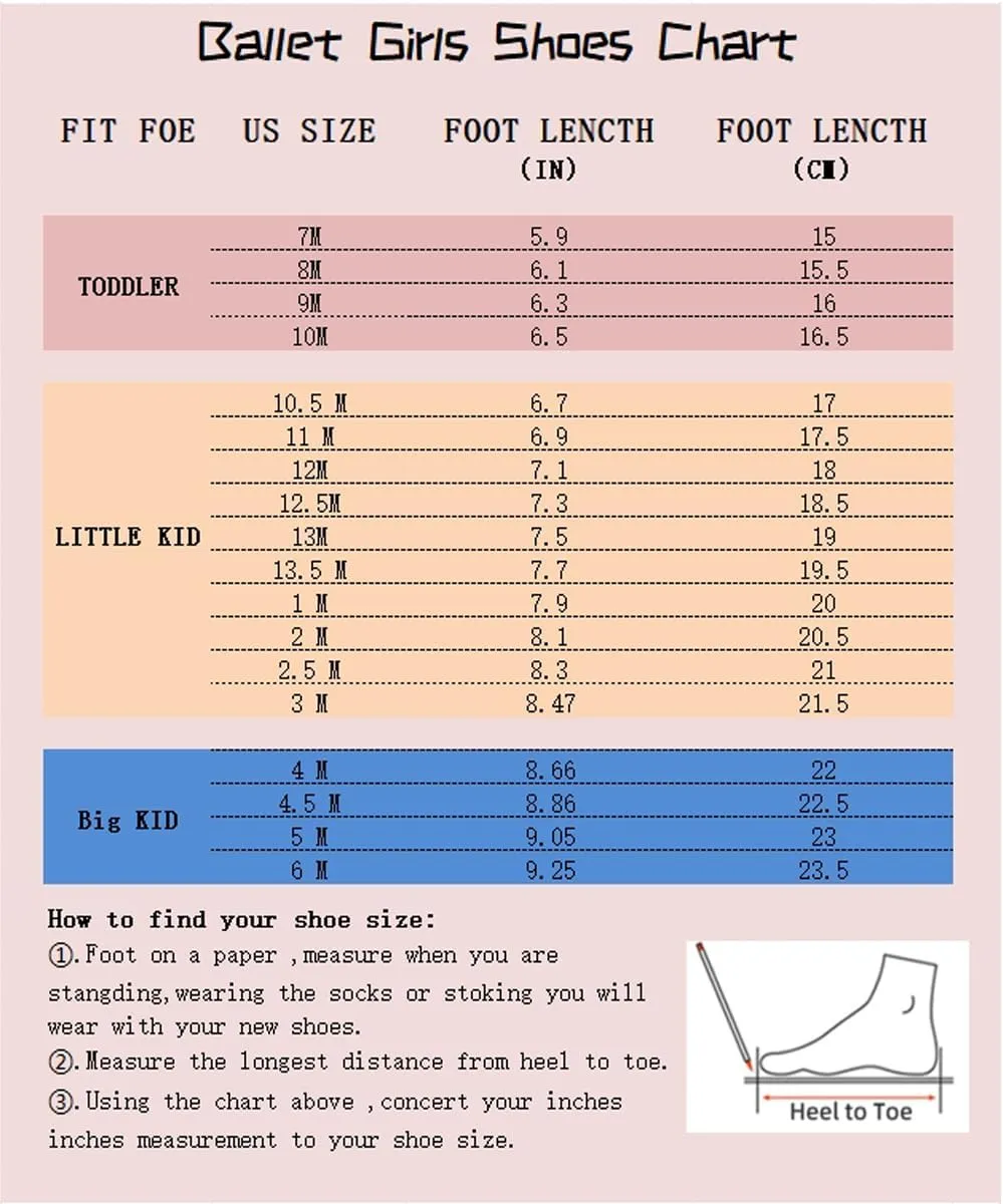 Girls Ballet Dance Shoes Canvas Ballet Slippers for Kids Split Sole Ballerina Flat Shoes