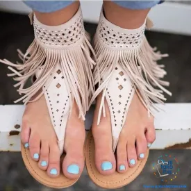 Gorgeous Tassel Bohemian Sandals with Ankle Strap - 3 Colors