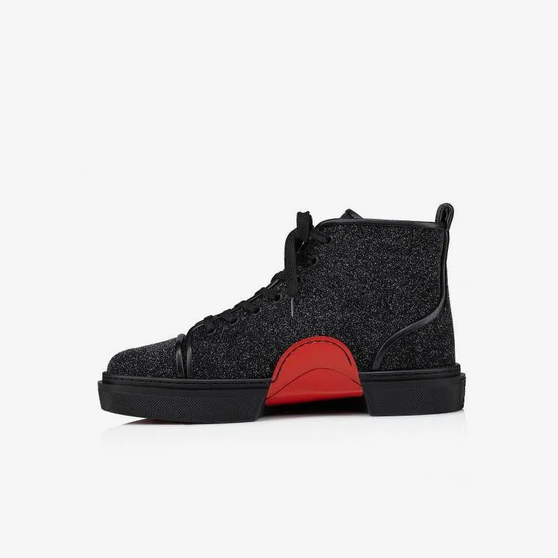 High Top Glitter Lace Up Sneakers