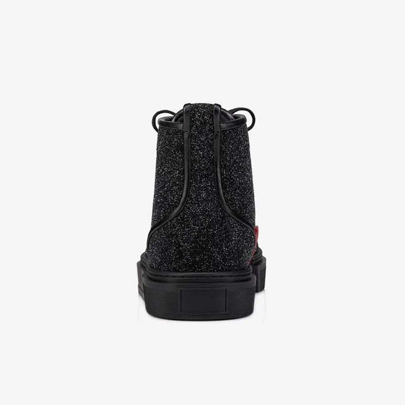 High Top Glitter Lace Up Sneakers